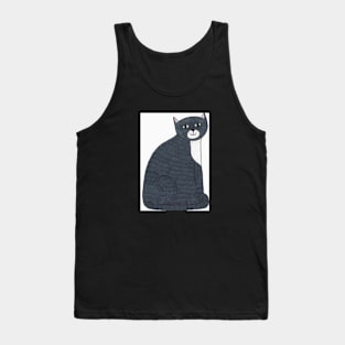 Whimsical Sam Cat Sitting Portrait Tank Top